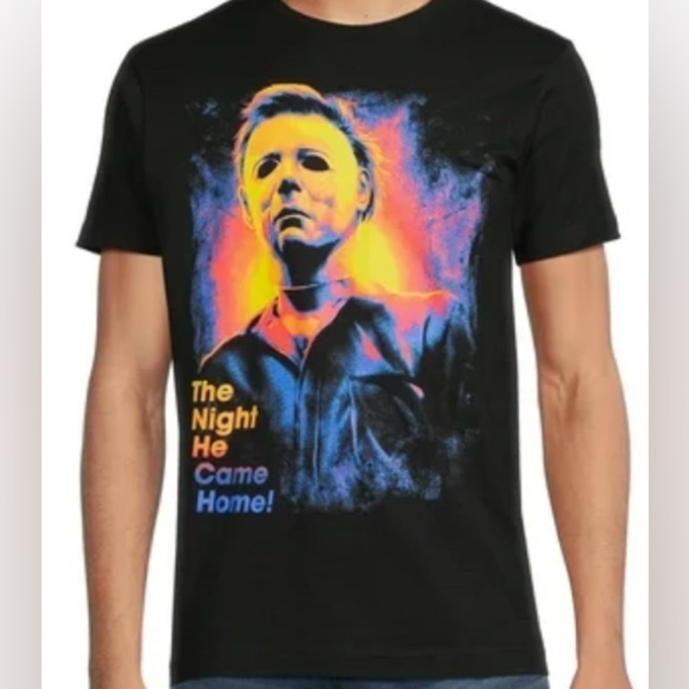 Halloween Michael Myers Adult Mens L Black T Shirt Horror Movie Tee NWT